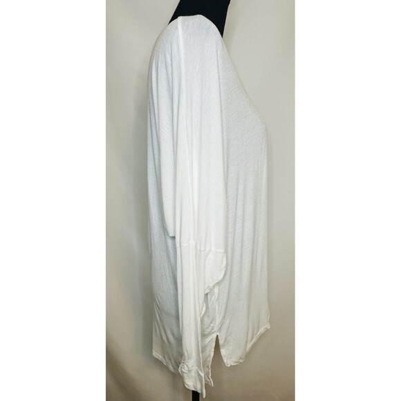 MICHAEL LAUREN Oversized White Ribbed Draped V-Neck Long Sleeve‎ Top XS NWT - Picture 4 of 8